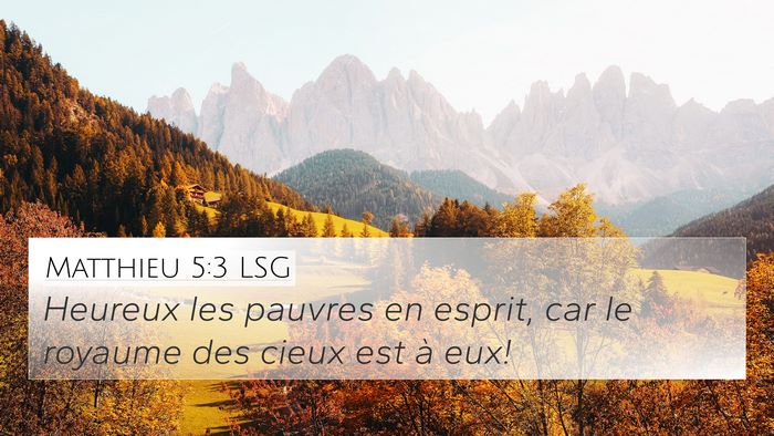 Matthieu 5:3 LSG Bible Verse Image