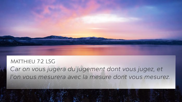 Matthieu 7:2 LSG Bible Verse Image