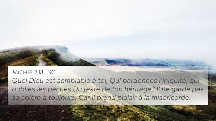 Michée 7:18 LSG Bible Verse Image