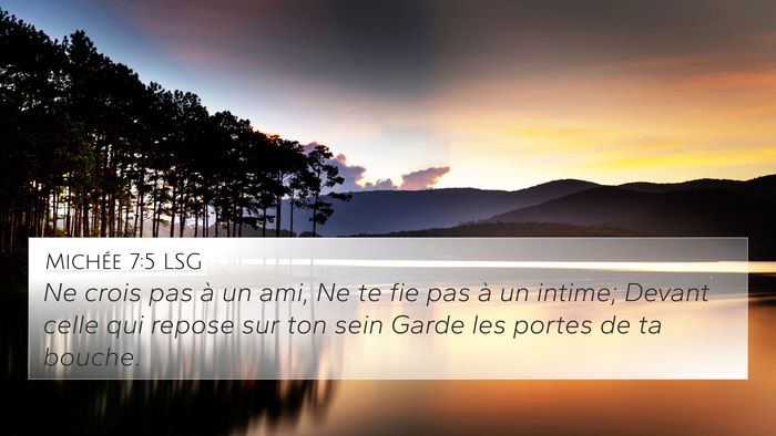 Michée 7:5 LSG Bible Verse Image