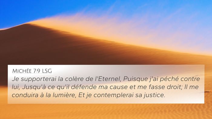 Michée 7:9 LSG Bible Verse Image