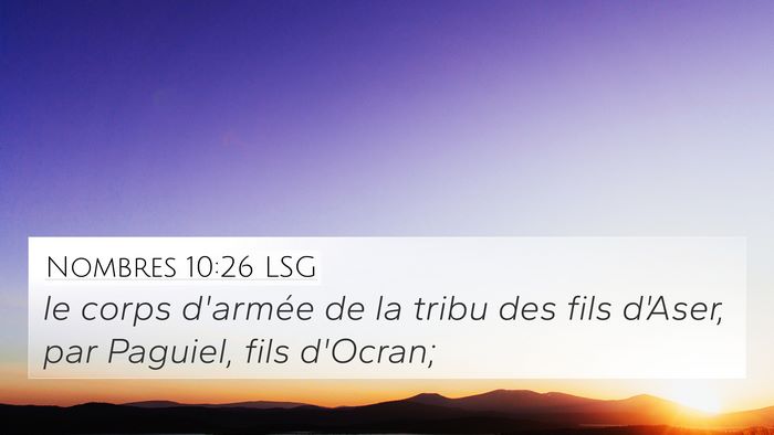 Nombres 10:26 LSG Bible Verse Image