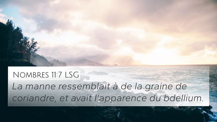 Nombres 11:7 LSG 4K Wallpaper - La manne ressemblait à de la graine de - 4K Wallpaper Bible Verse