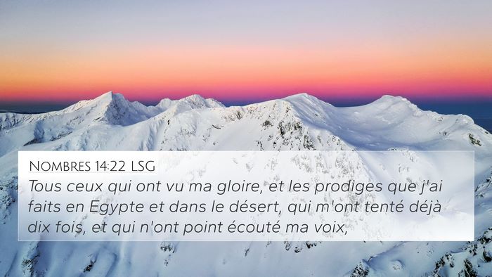 Nombres 14:22 LSG Bible Verse Image