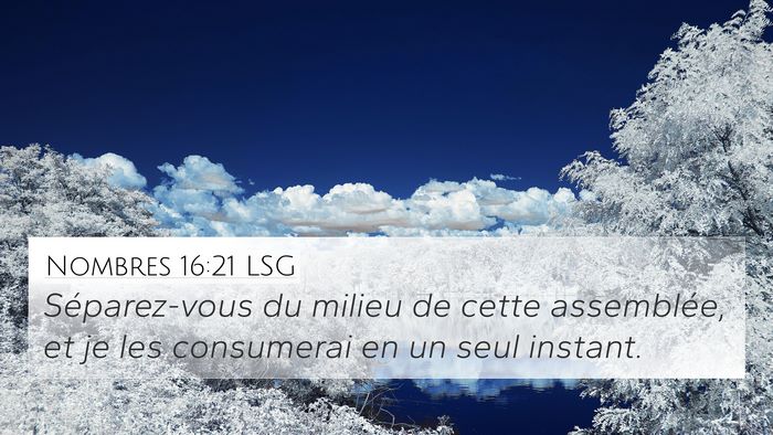 Nombres 16:21 LSG Bible Verse Image