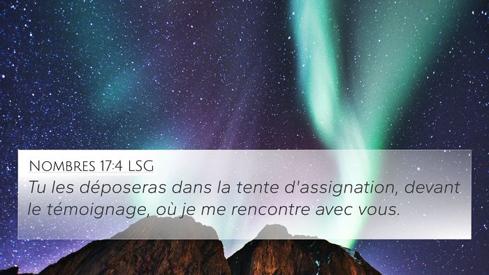 Nombres 17:4 LSG Bible Verse Image