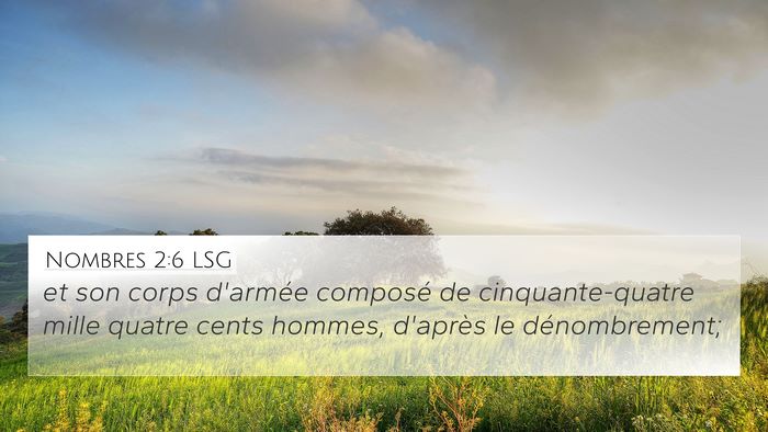 Nombres 2:6 LSG 4K Wallpaper - et son corps d'armée composé de - 4K Wallpaper Bible Verse
