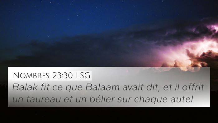 Nombres 23:30 LSG Bible Verse Image