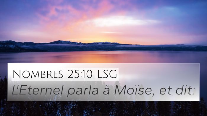 Nombres 25:10 LSG 4K Wallpaper - L'Eternel parla à Moïse, et - 4K Wallpaper Bible Verse