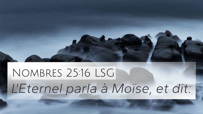 Nombres 25:16 LSG 4K Wallpaper - L'Eternel parla à Moïse, et - 4K Wallpaper Bible Verse