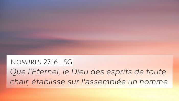 Nombres 27:16 LSG Bible Verse Image