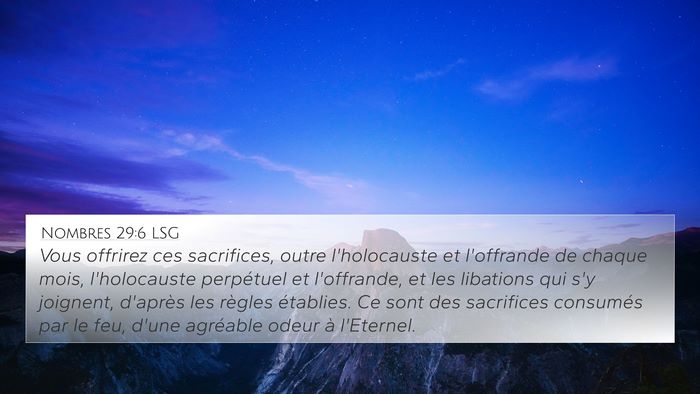 Nombres 29:6 LSG 4K Wallpaper - Vous offrirez ces sacrifices, outre l'holocauste - 4K Wallpaper Bible Verse