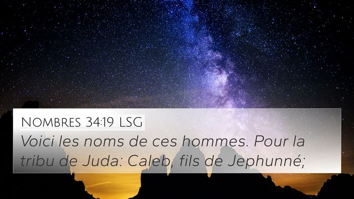 Nombres 34:19 LSG Bible Verse Image