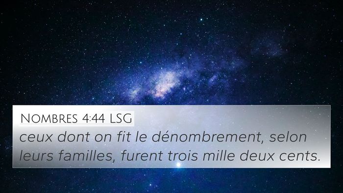 Nombres 4:44 LSG Bible Verse Image