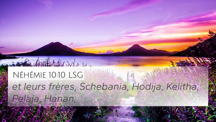 Néhémie 10:10 LSG 4K Wallpaper - et leurs frères, Schebania, Hodija, Kelitha, - 4K Wallpaper Bible Verse