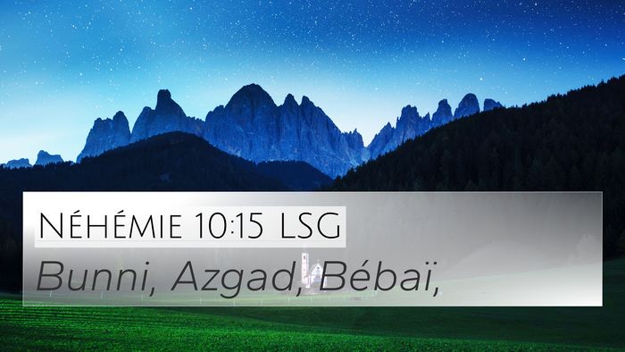 Néhémie 10:15 LSG Bible Verse Image