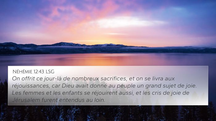 Néhémie 12:43 LSG Bible Verse Image