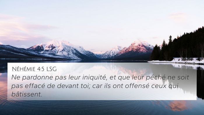 Néhémie 4:5 LSG Bible Verse Image