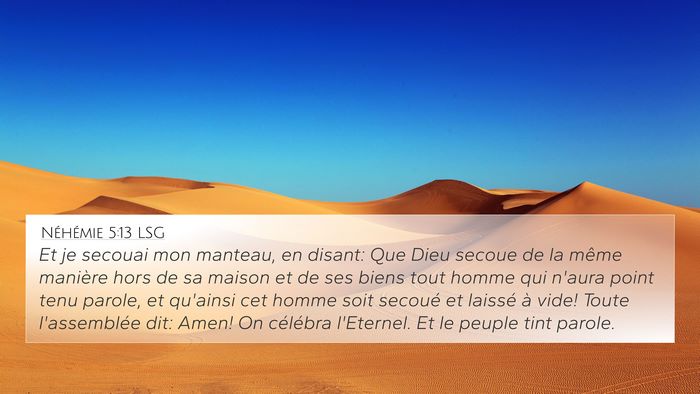 Néhémie 5:13 LSG Bible Verse Image