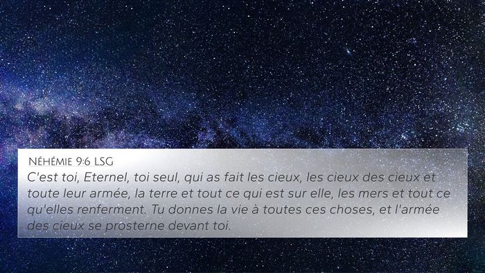 Néhémie 9:6 LSG Bible Verse Image