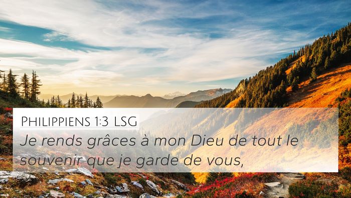 Philippiens 1:3 LSG Bible Verse Image