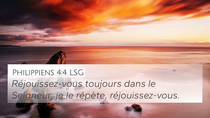 Philippiens 4:4 LSG Bible Verse Image