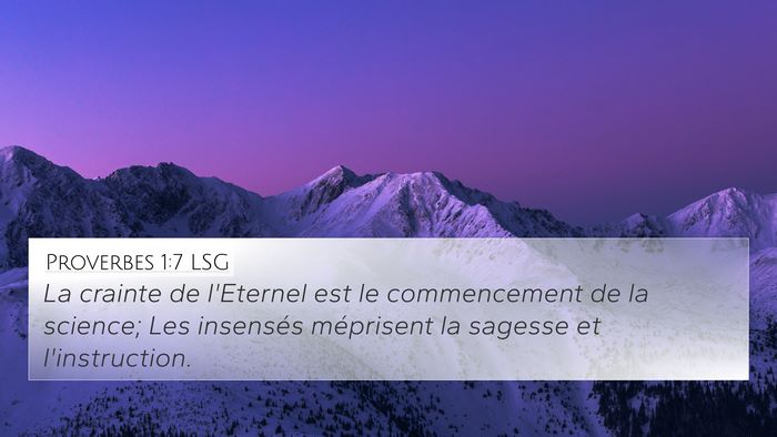 Proverbes 1:7 LSG Bible Verse Image