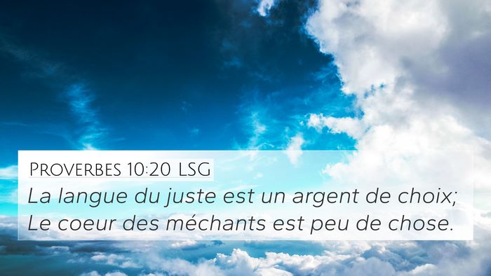 Proverbes 10:20 LSG Bible Verse Image