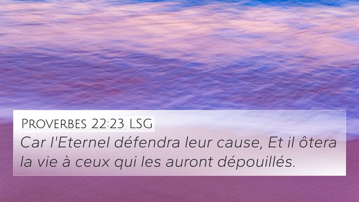 Proverbes 22:23 LSG Bible Verse Image