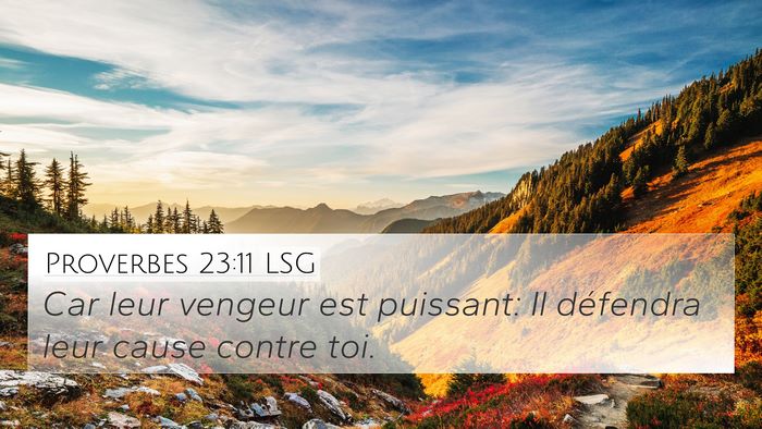 Proverbes 23:11 LSG Bible Verse Image