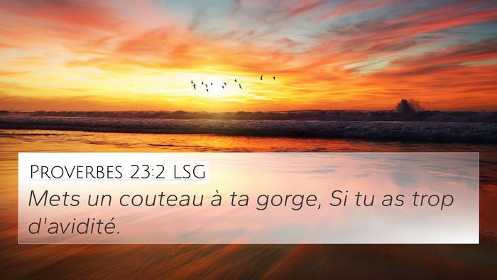 Proverbes 23:2 LSG Bible Verse Image