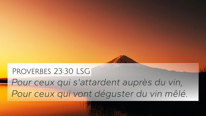 Proverbes 23:30 LSG Bible Verse Image