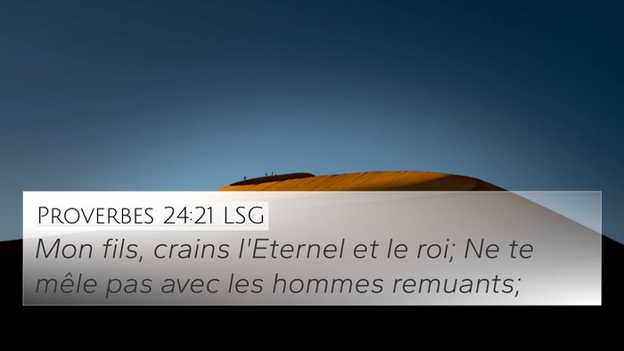 Proverbes 24:21 LSG Bible Verse Image
