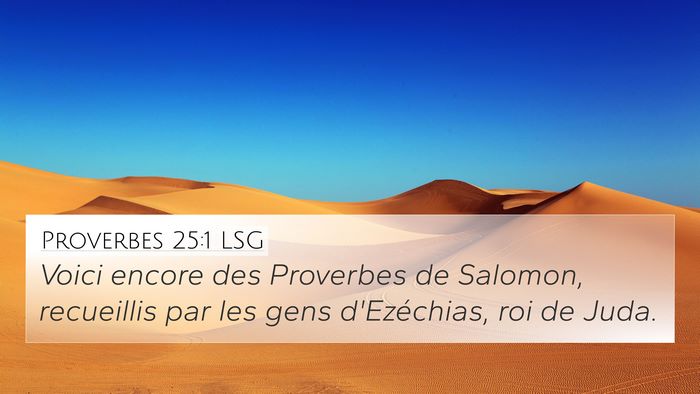 Proverbes 25:1 LSG Bible Verse Image