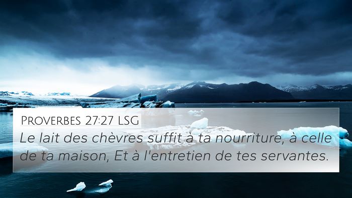 Proverbes 27:27 LSG Bible Verse Image