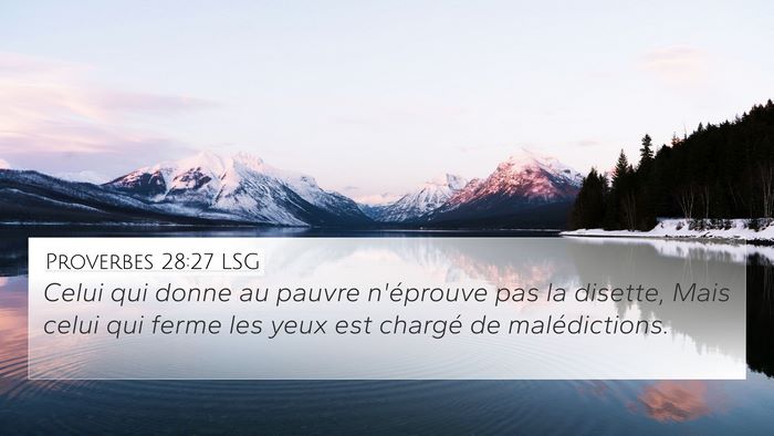 Proverbes 28:27 LSG Bible Verse Image