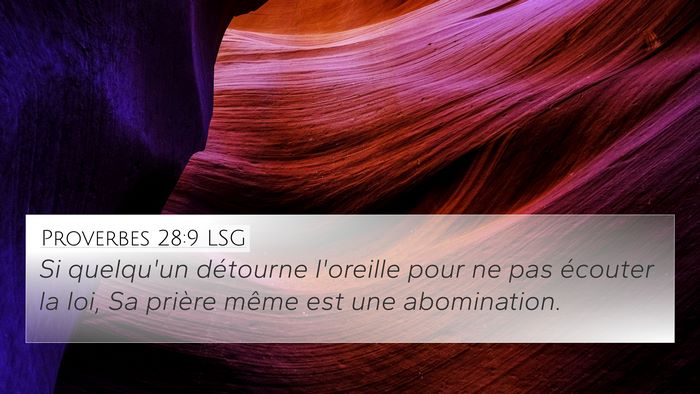 Proverbes 28:9 LSG Bible Verse Image