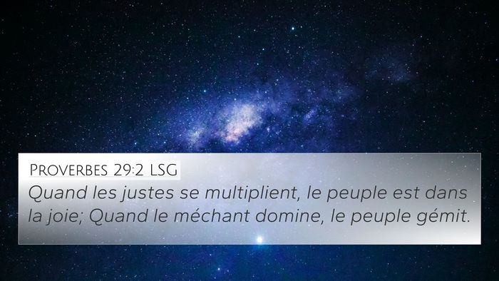 Proverbes 29:2 LSG Bible Verse Image