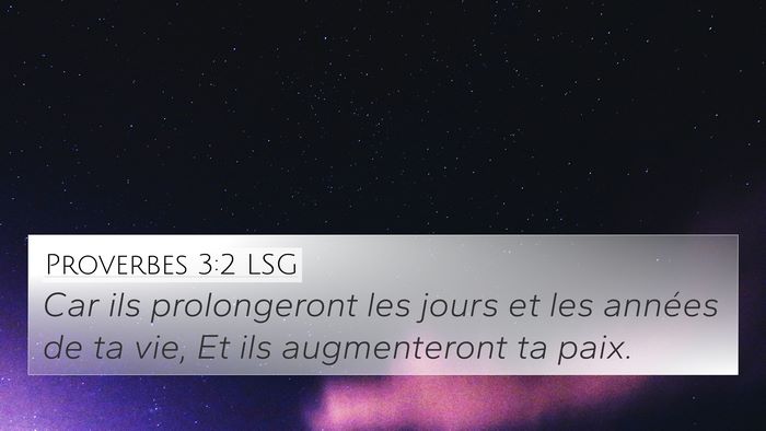 Proverbes 3:2 LSG Bible Verse Image