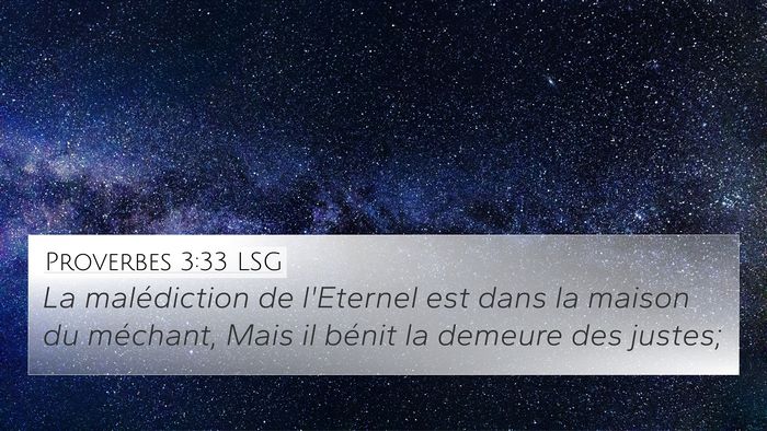 Proverbes 3:33 LSG Bible Verse Image