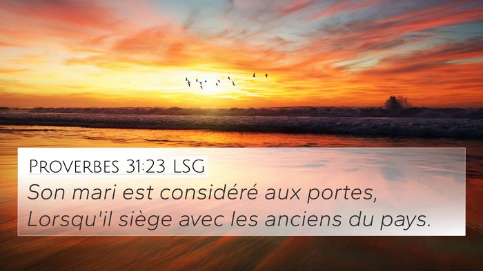 Proverbes 31:23 LSG Bible Verse Image