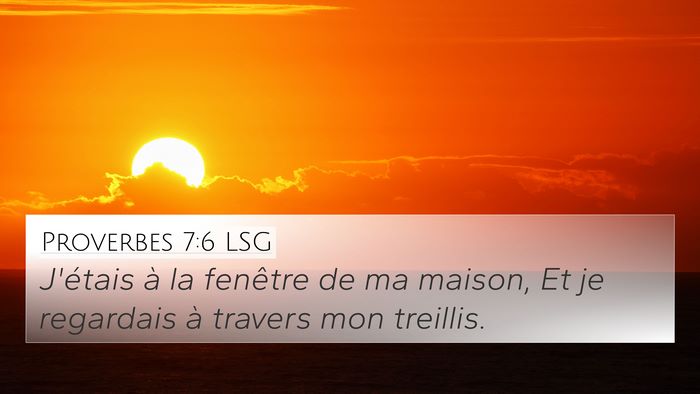 Proverbes 7:6 LSG Bible Verse Image