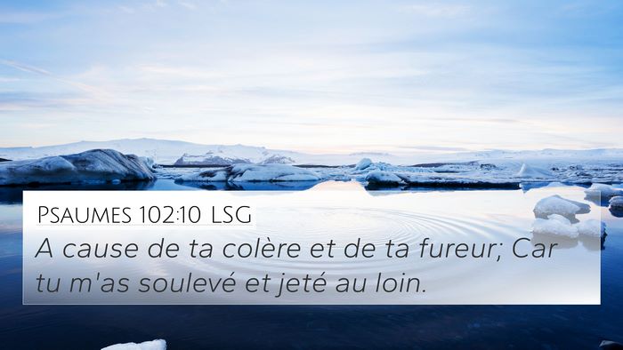 Psaumes 102:10 LSG 4K Wallpaper - A cause de ta colère et de ta fureur; Car tu - 4K Wallpaper Bible Verse