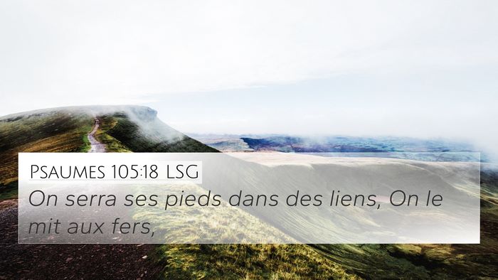 Psaumes 105:18 LSG Bible Verse Image