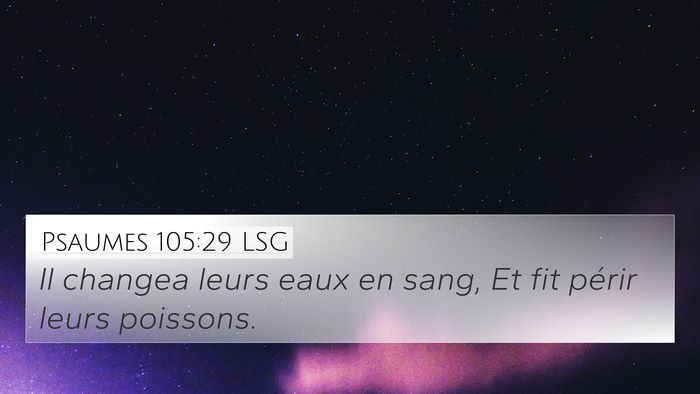Psaumes 105:29 LSG 4K Wallpaper - Il changea leurs eaux en sang, Et fit périr - 4K Wallpaper Bible Verse