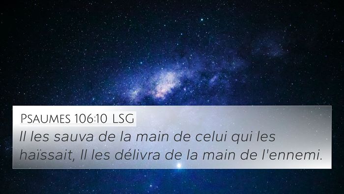 Psaumes 106:10 LSG Bible Verse Image