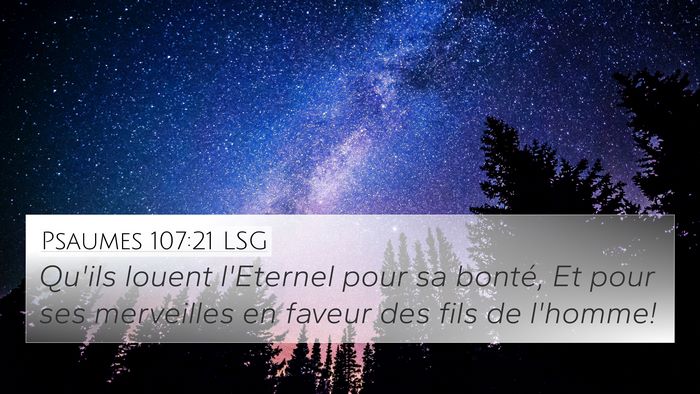 Psaumes 107:21 LSG Bible Verse Image
