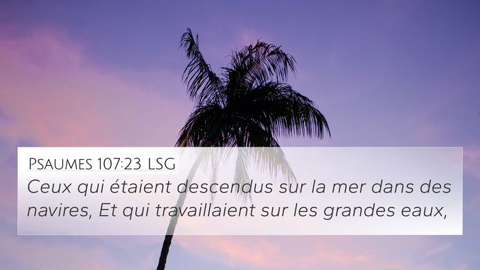 Psaumes 107:23 LSG Bible Verse Image