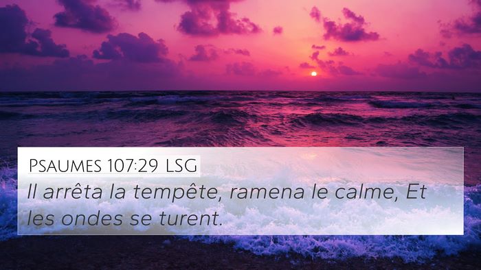 Psaumes 107:29 LSG 4K Wallpaper - Il arrêta la tempête, ramena le calme, Et les - 4K Wallpaper Bible Verse
