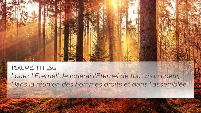 Psaumes 111:1 LSG Bible Verse Image